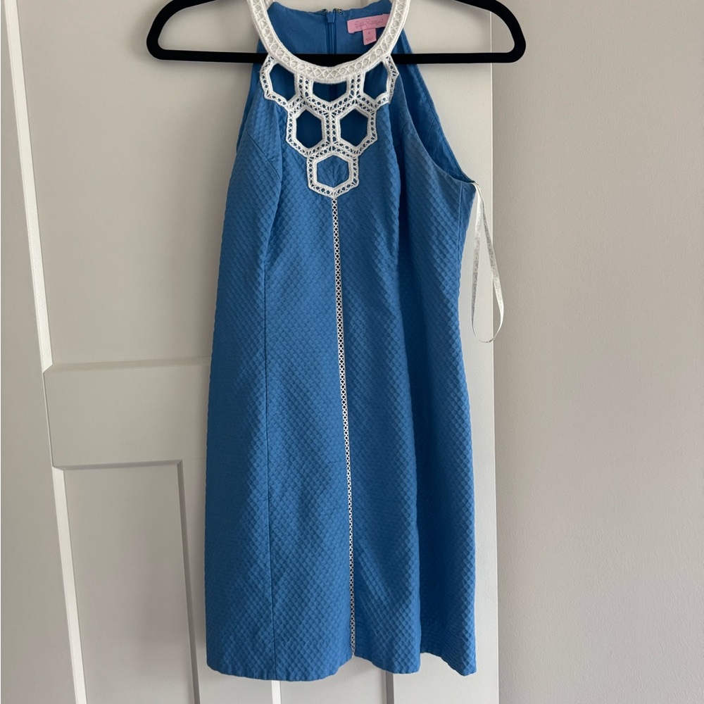 Lilly Pulitzer Blue Mini Dress with White Accents